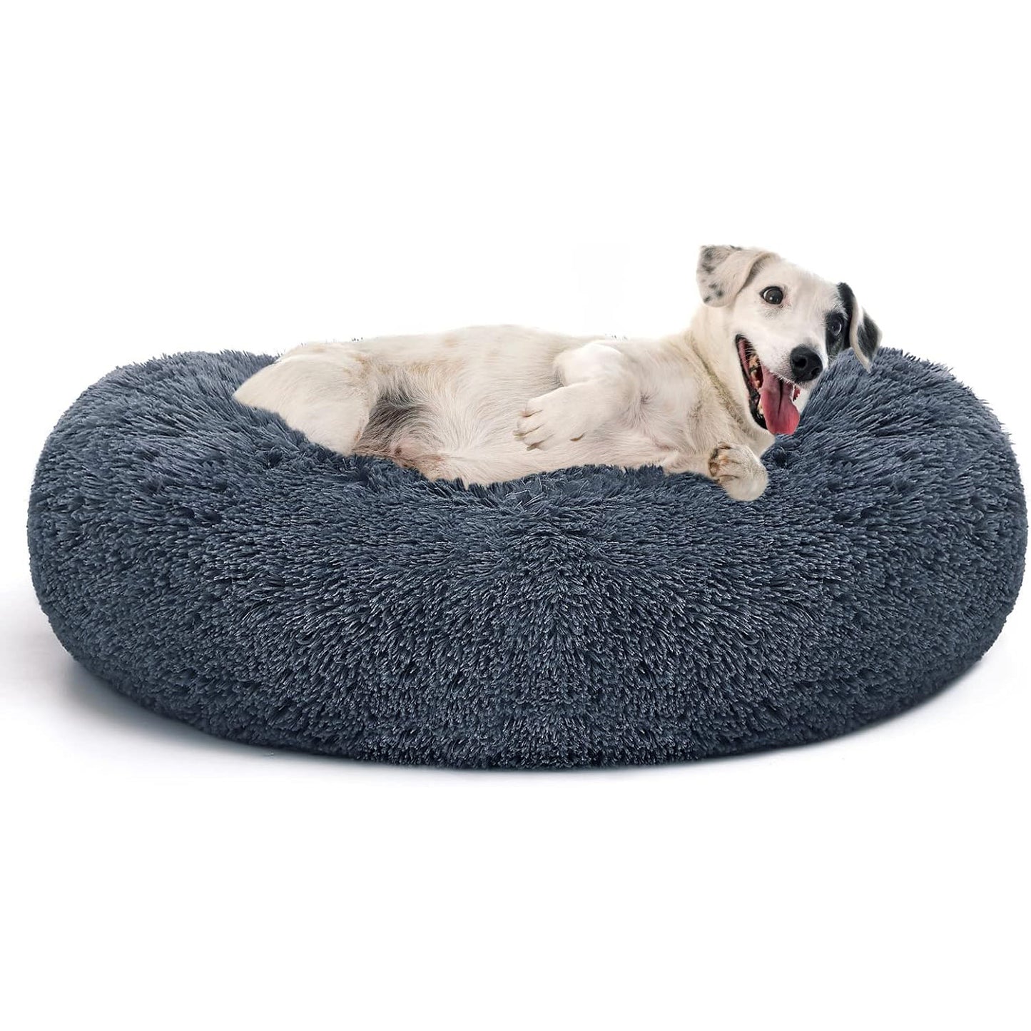Cozy Plush Soft Fluffy Pet Bed Dog Cat Bed (Dark Grey, 60cm)
