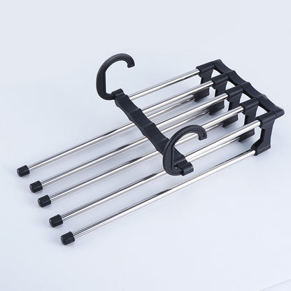 5-in-1 Stainless Steel Retractable Pants Clothes Organizer Hanger Rack