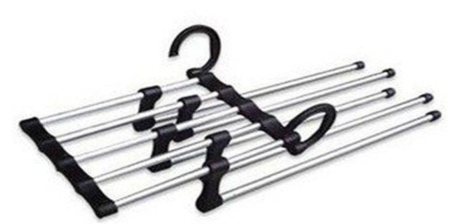 5-in-1 Stainless Steel Retractable Pants Clothes Organizer Hanger Rack