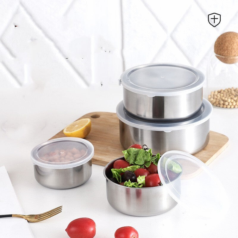 5-Piece Stainless Steel Bowl Set Food Storage Mixing Sealed Container Lunchbox