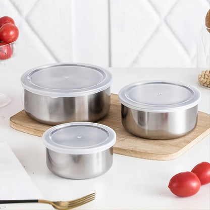 5-Piece Stainless Steel Bowl Set Food Storage Mixing Sealed Container Lunchbox