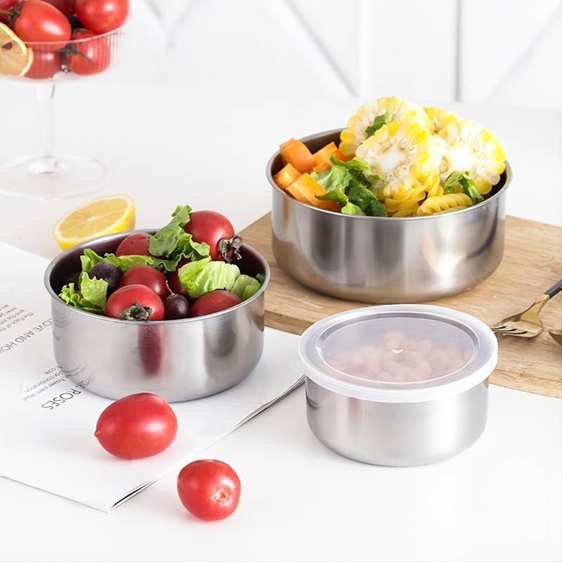 5-Piece Stainless Steel Bowl Set Food Storage Mixing Sealed Container Lunchbox