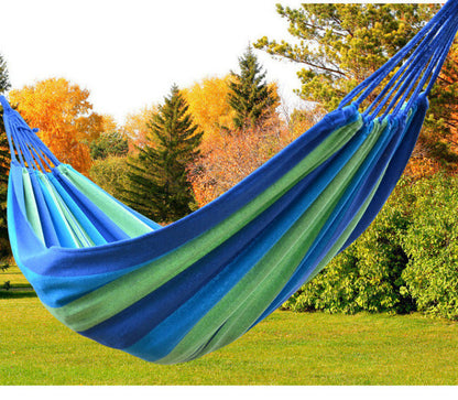 Cotton Hammock with Bag (Blue & Green Stripes)