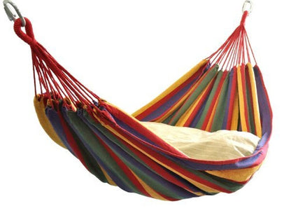 Cotton Hammock with Bag (Red Stripes)