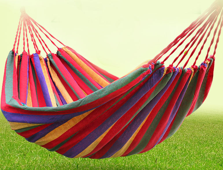 Cotton Hammock with Bag (Red Stripes)