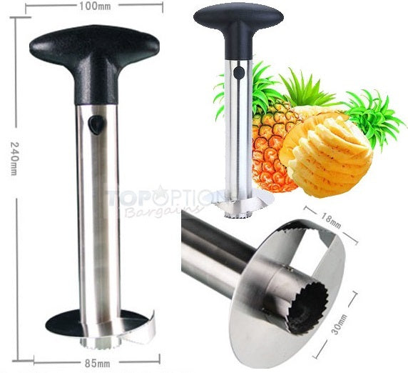 2 x Stainless Steel Easy Slicer Pineapple Cutter Corer Peeler