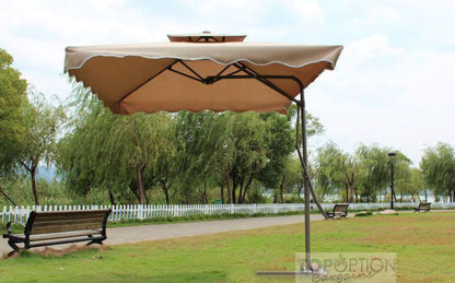 Varossa Large Square Cantilever Outdoor Umbrella Beige/Tan