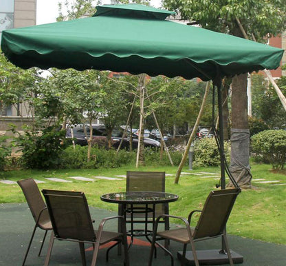 Varossa Large Square Cantilever Outdoor Umbrella Green