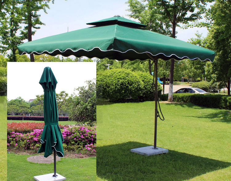 Varossa Large Square Cantilever Outdoor Umbrella Green