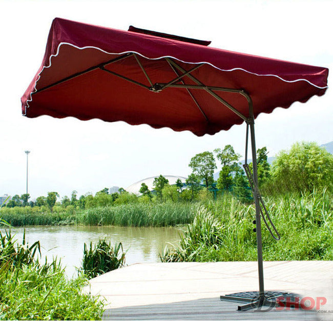 Varossa Large Square Cantilever Outdoor Umbrella Maroon