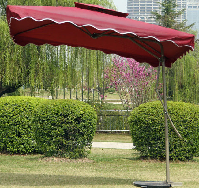 Varossa Large Square Cantilever Outdoor Umbrella Maroon