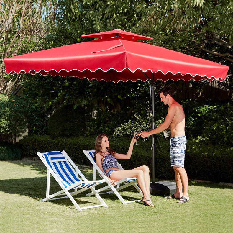 Varossa Large Square Cantilever Outdoor Umbrella Maroon