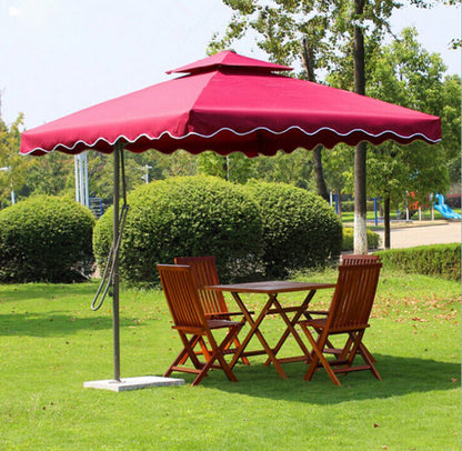 Varossa Large Square Cantilever Outdoor Umbrella Maroon