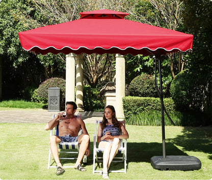 Varossa Large Square Cantilever Outdoor Umbrella Maroon