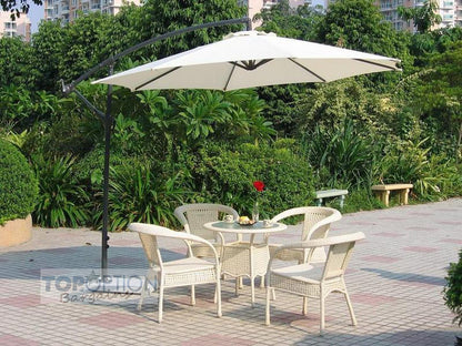 3m Steel Round Cantilever Outdoor Umbrella (White/Cream)