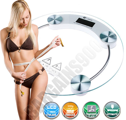 Digital Tempered Glass Body Bathroom Scale 180kg