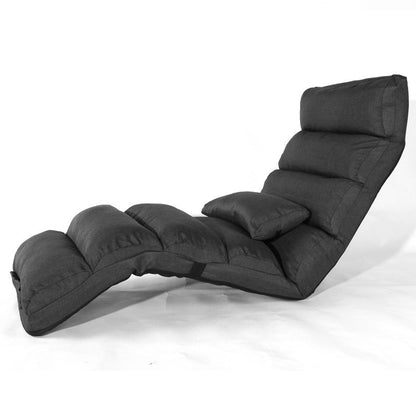 Varossa Chaise Lounge Recliner Chair Sofa Bed (Black)