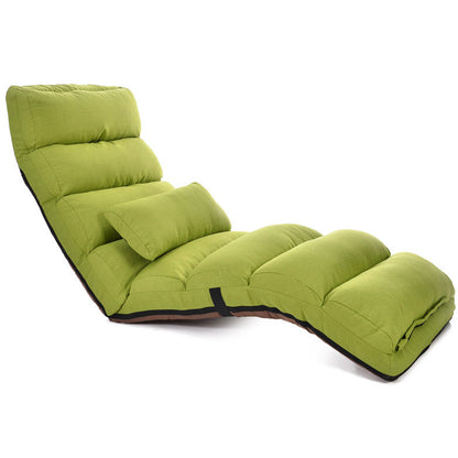 Varossa Chaise Lounge Recliner Chair Sofa Bed (Lime)