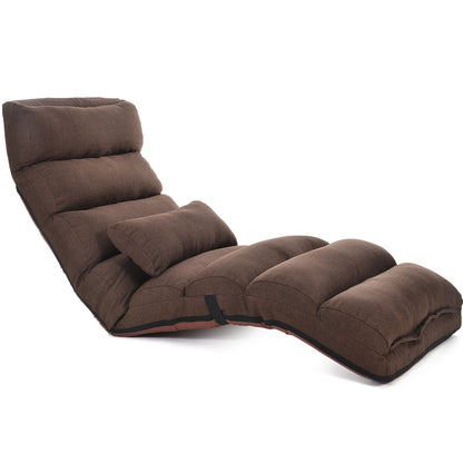 Varossa Chaise Lounge Recliner Chair Sofa Bed (Chocolate)