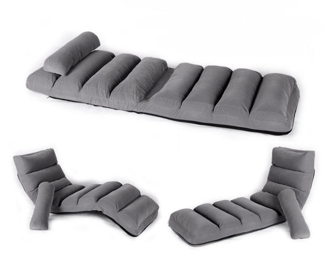 Varossa Chaise Lounge Recliner Chair Sofa Bed (Grey)