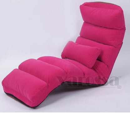 Varossa Chaise Lounge Recliner Chair Sofa Bed (Pink)