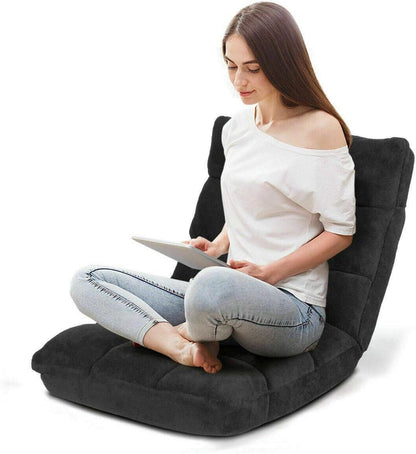 Varossa Versatile Adjustable Recliner Sofa Couch Yoga Chair (Large, Black)