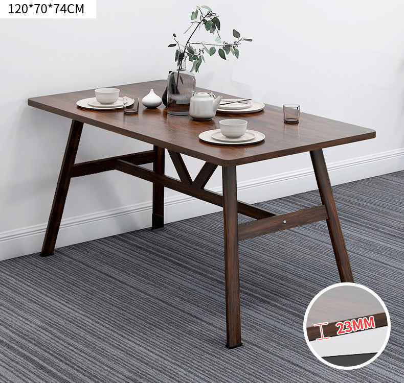 5-Piece Set Apollo Wood and Steel Dining Table & Folding Chairs (Walnut & Black)