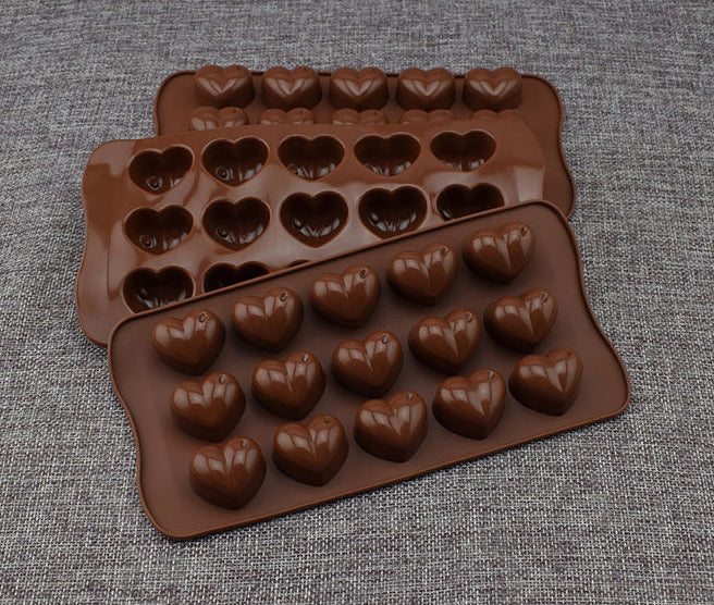 15 Cavities Heart Shaped Silicone Molds Cake Cookie Chocolate Candy Mould