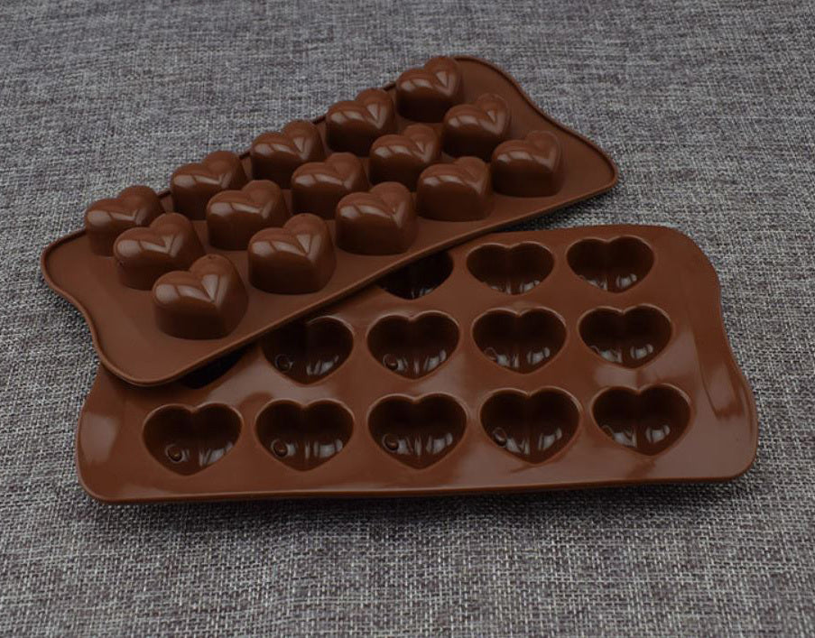 15 Cavities Heart Shaped Silicone Molds Cake Cookie Chocolate Candy Mould