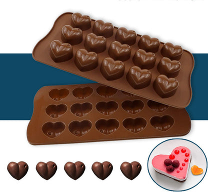 15 Cavities Heart Shaped Silicone Molds Cake Cookie Chocolate Candy Mould