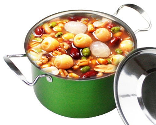 3-Piece Metallic Colourful Stainless Steel Cookware Saucepan Casserole Stock Pots Set