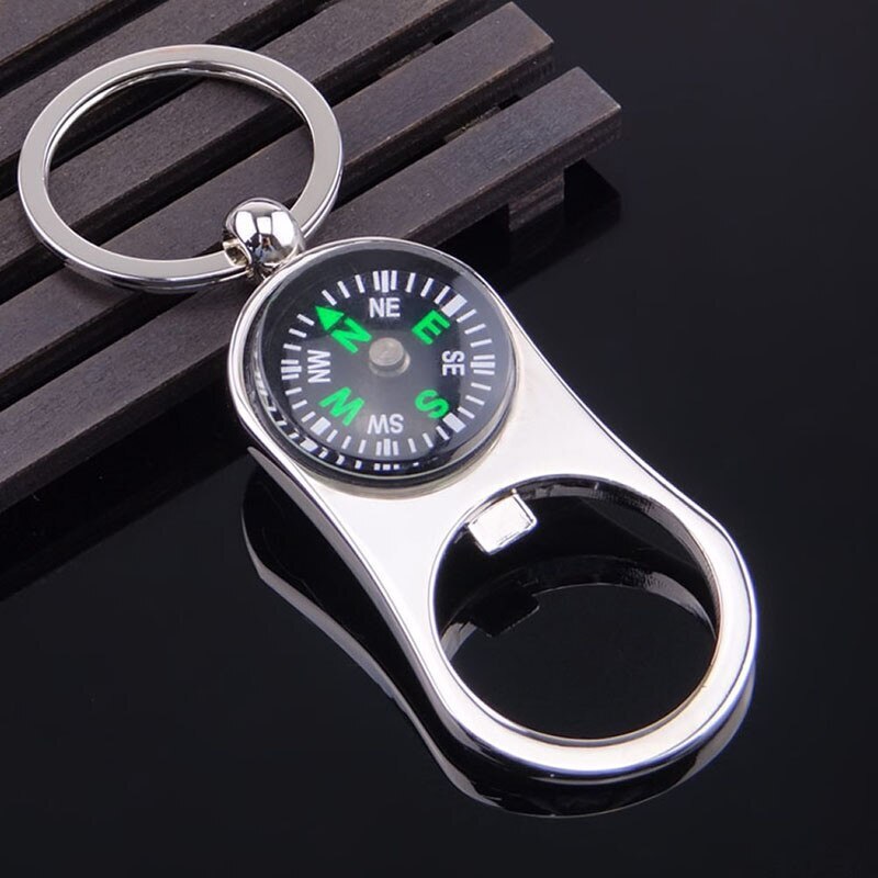 3 In 1 Compass Bottle Opener Keychain Navigation Keyring