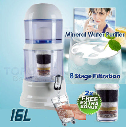 8 Stage Filtration Benchtop Water Filter Purifier Dispenser & 2 Bonus Extra Filters A