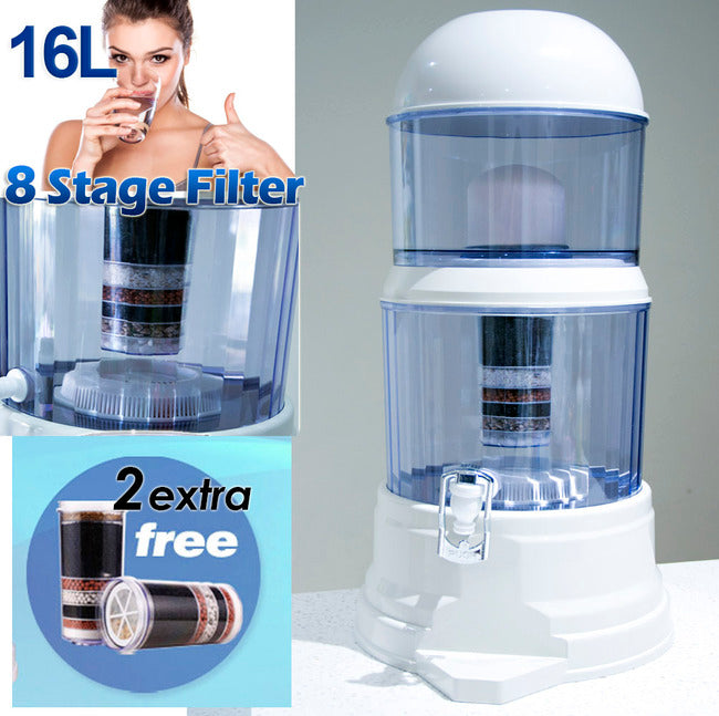 8 Stage Filtration Benchtop Water Filter Purifier Dispenser & 2 Bonus Extra Filters A