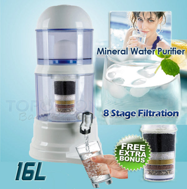 8 Stage Natural Mineral Water Purifier Dispenser & Bonus Extra Filter A