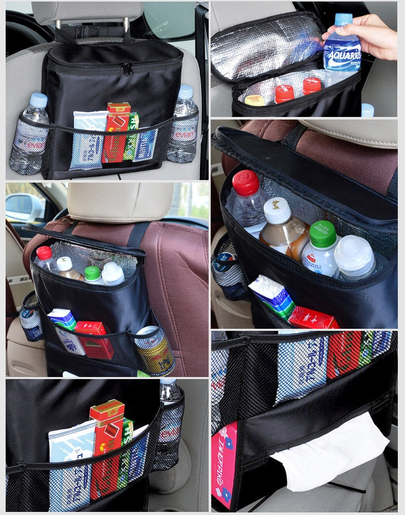 Car Back Seat Organizer with Insulated Cooler Bag