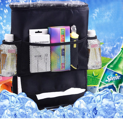 Car Back Seat Organizer with Insulated Cooler Bag