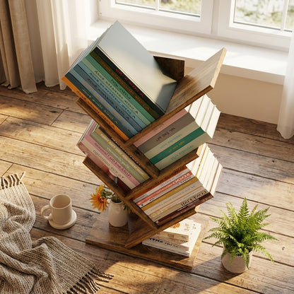 Resort 5 Shelving Rustic Bookshelf Display Cabinet Shelf Bookcase Desktop Organizer