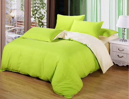 Luxe Home 4 Piece Quilt Cover Bedding Set (Fresh Green & Cream) - Double Size