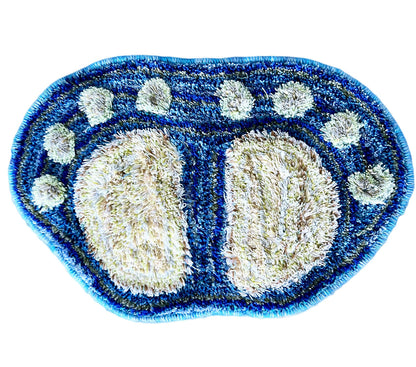 Soft Footprint Bathroom /Bedroom Doormat Rug Mat (Blue Mixed)