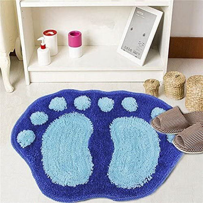 Soft Footprint Bathroom /Bedroom Doormat Rug Mat (Blue Mixed)