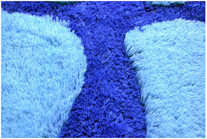 Soft Footprint Bathroom /Bedroom Doormat Rug Mat (Blue Mixed)