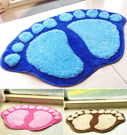 Soft Footprint Bathroom /Bedroom Doormat Rug Mat (Blue Mixed)