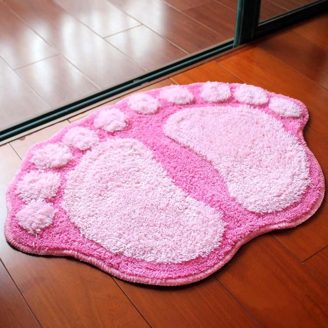 Soft Footprint Bathroom /Bedroom Doormat Rug Mat (Red/Pink Mixed)