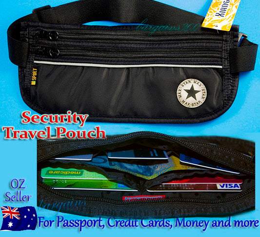 Premium Travel Security Waist Pouch Passport Money Credit Card Belt Wallet Bum Bag