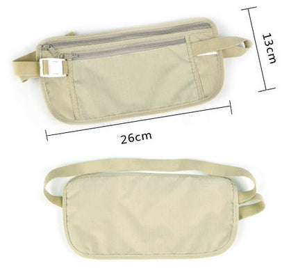 Travel Security Waist Pouch Passport Money Card Ticket Belt Bag Hidden Wallet