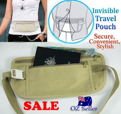 Travel Security Waist Pouch Passport Money Card Ticket Belt Bag Hidden Wallet