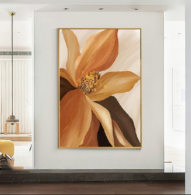 Floral Painting Framed Canvas Wall Art - 60cm x 80cm