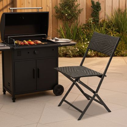 4 x Alfresco Rattan Wicker Folding Outdoor Chairs