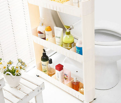 Smart Space 3 Level Side Bottle Storage Shelf with Wheels